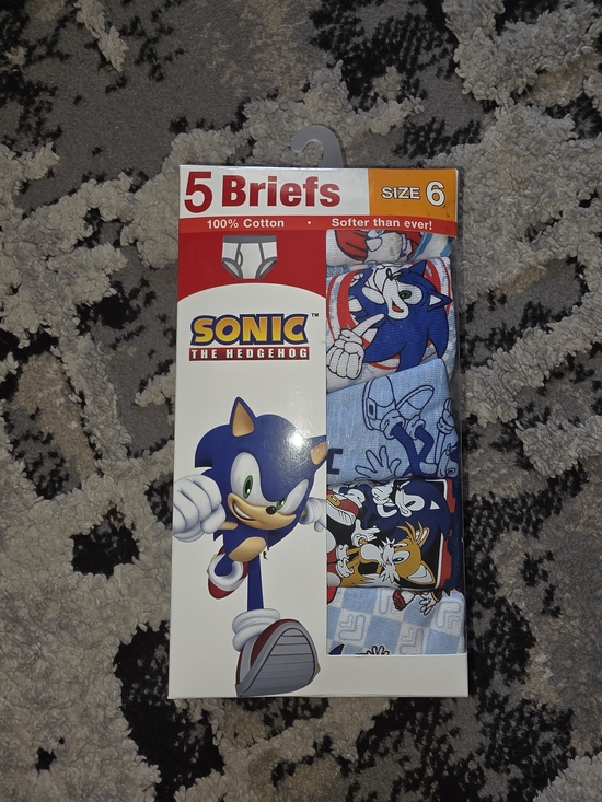 Sonic The Hedgehog Other - Sonic the Hedgehog Kids' Briefs - Blue - 5 Pack, Size 6